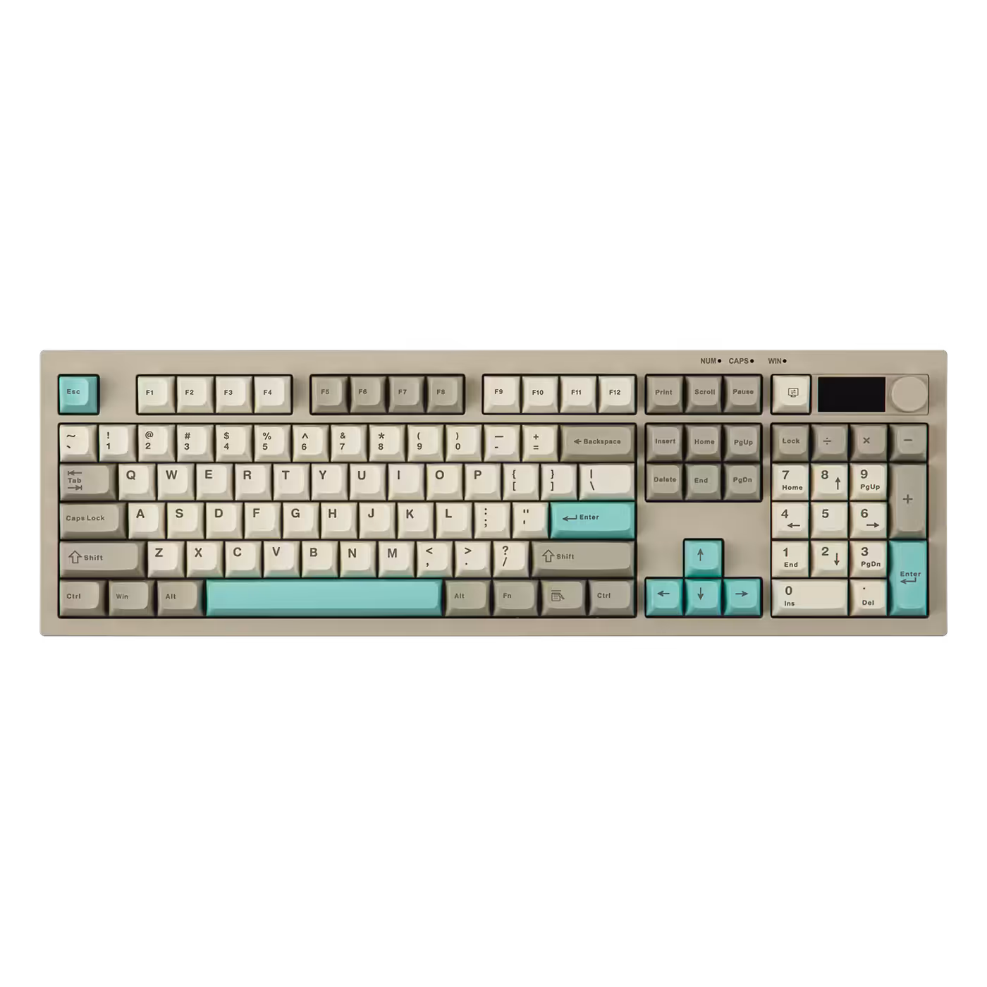 AULA S102 PRO keyboard in grey, top view