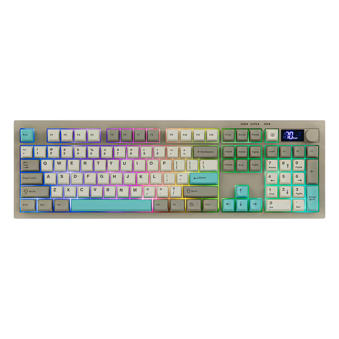 AULA S102 PRO with RGB and screen on