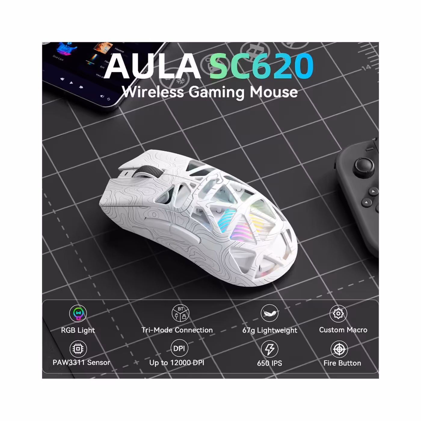 AULA card listing SC620 features