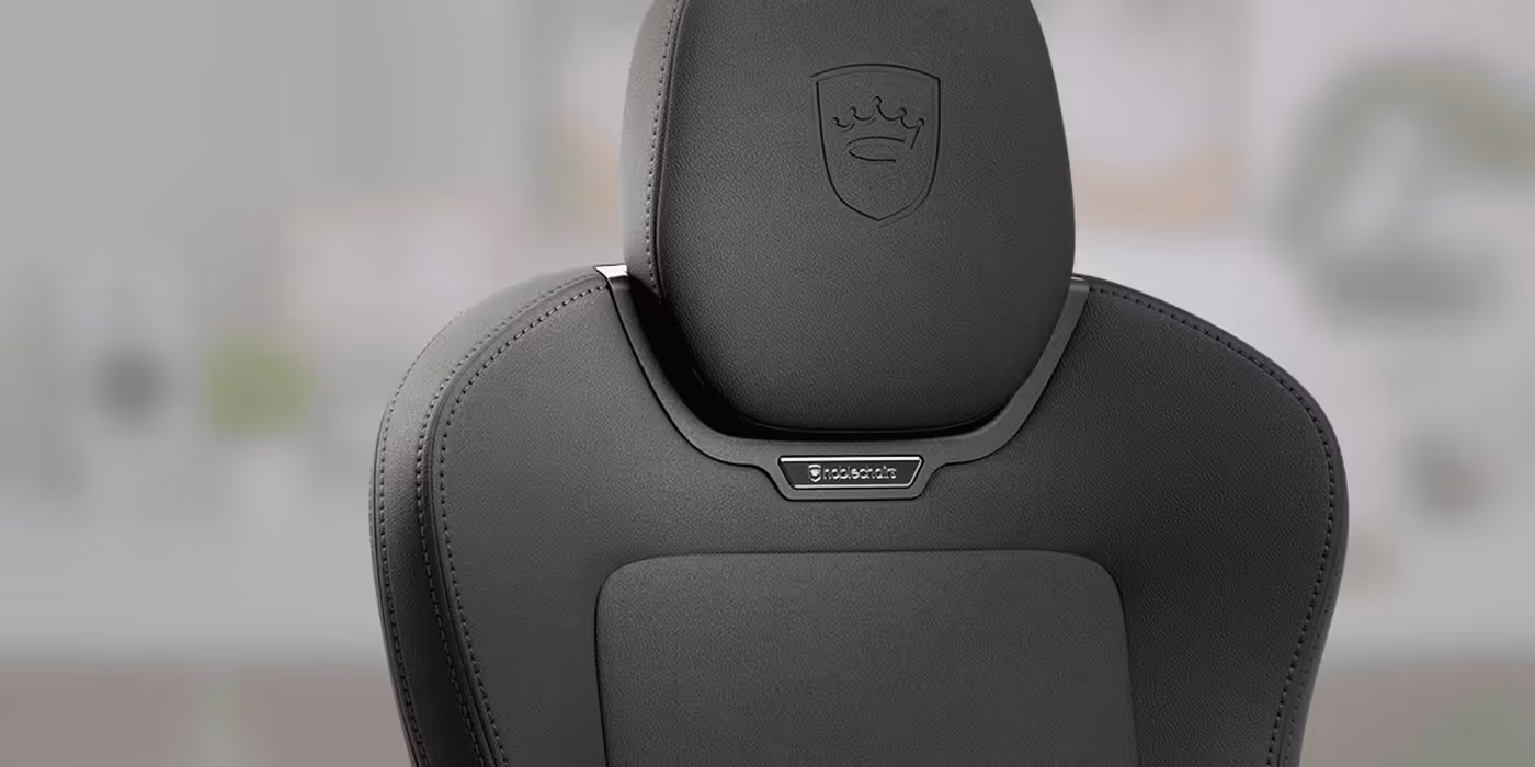 Close-up view of the breathable, microfine-pored AtmoShell hybrid leather material