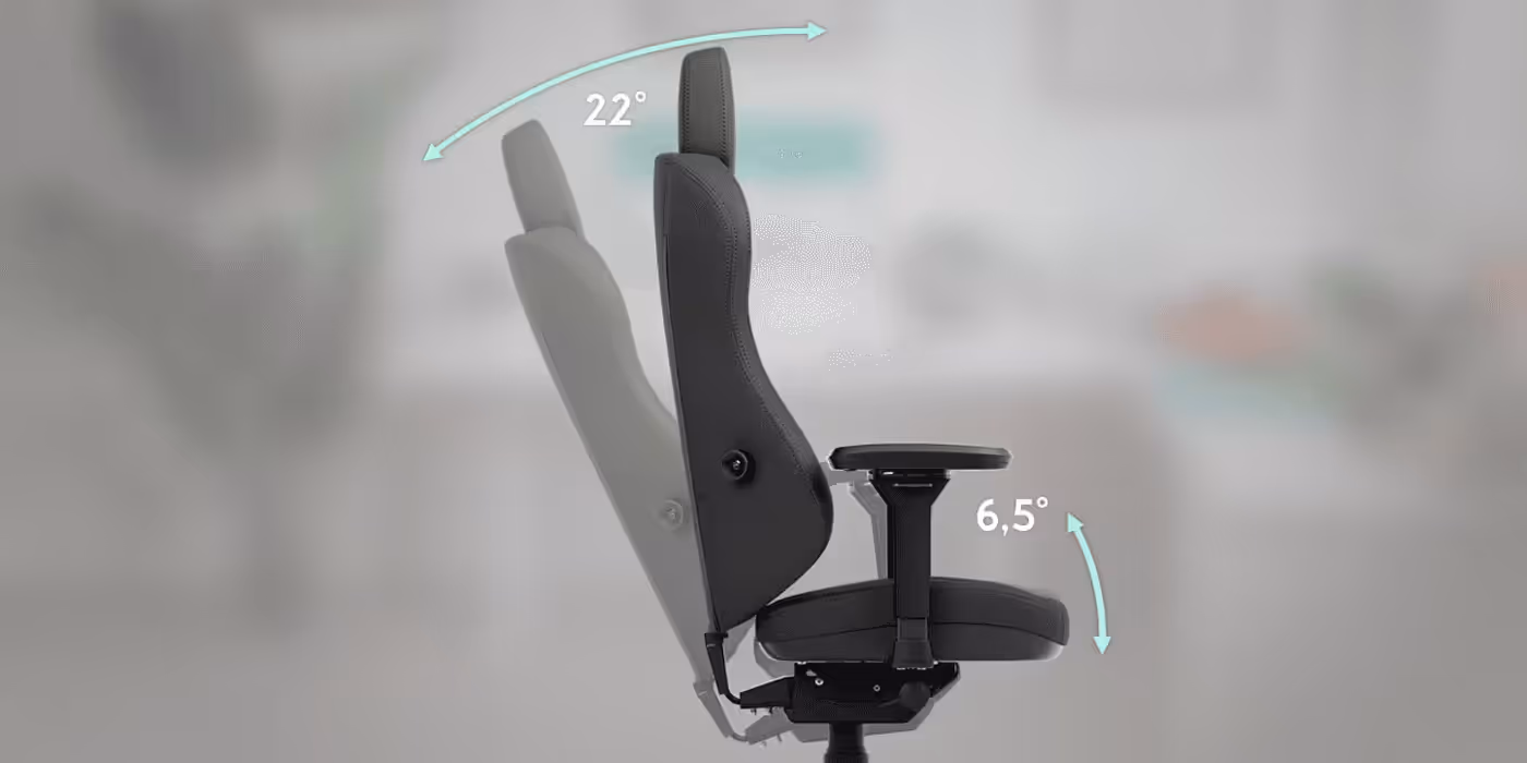 Mechanism showing the synchronized movement of the seat and backrest for ergonomic support
