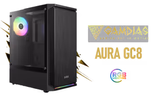 Gamdias Aura GC8 Tempered Glass Gaming Case - Black - image 1