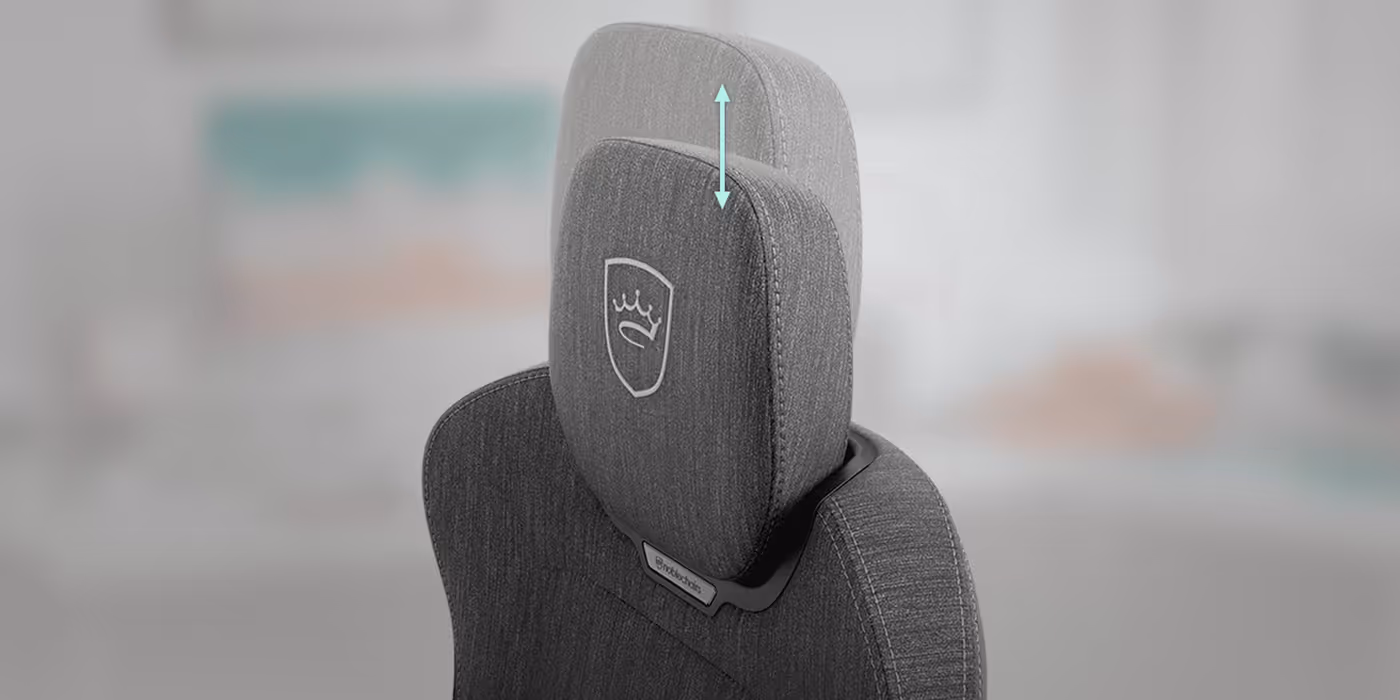 Integrated adjustable headrest on the AURA TX providing targeted neck support