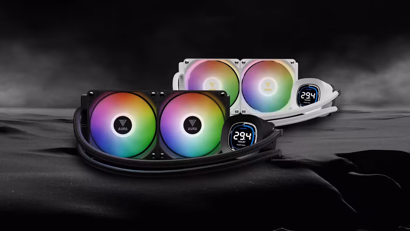 AURA GL240 DIGITAL liquid cooler with real-time digital display