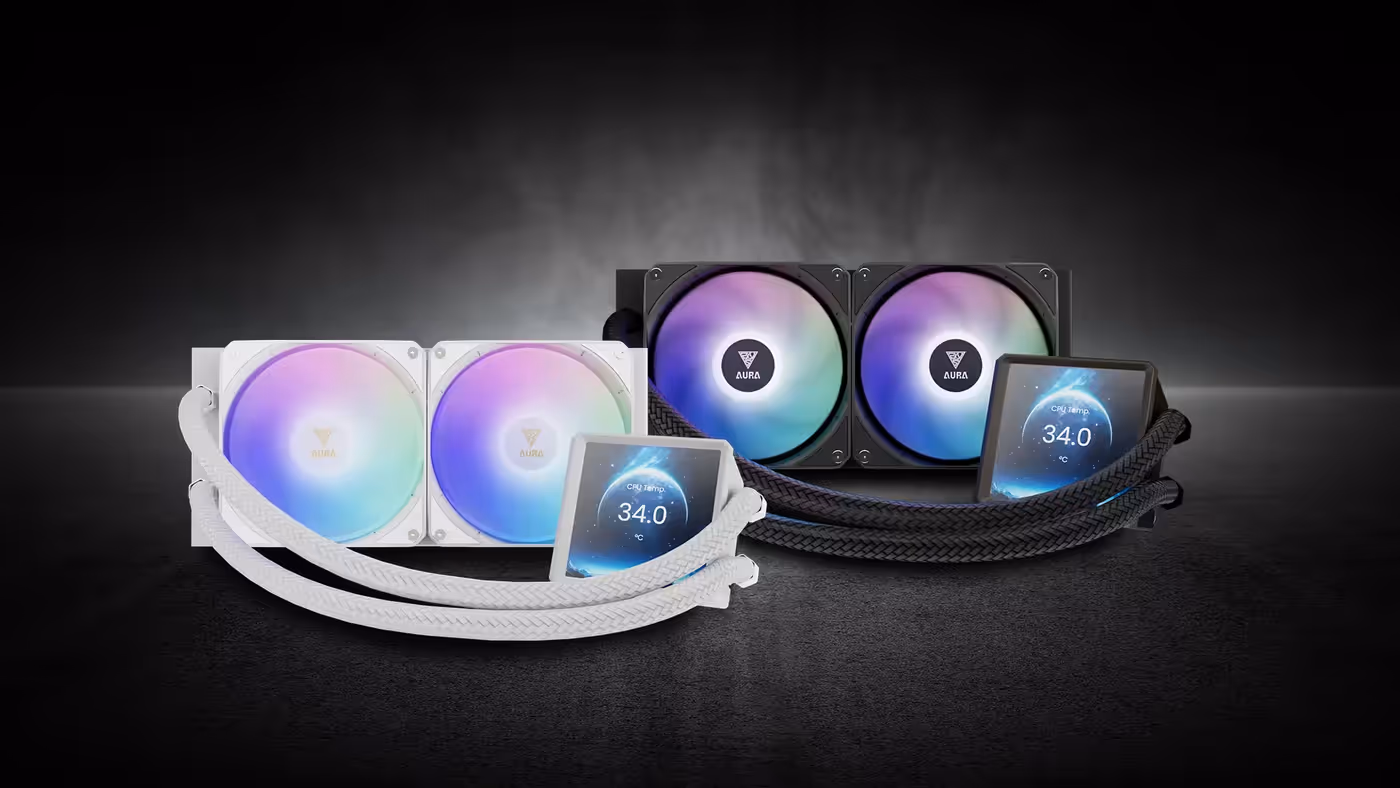 AURA GL240 LCD cooler with 4-inch IPS display and ARGB lighting