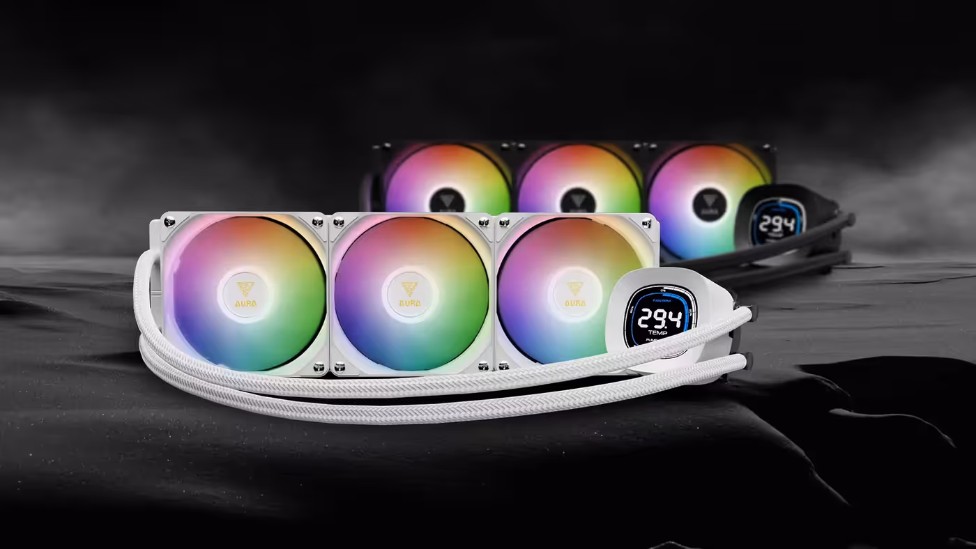 AURA GL360 DIGITAL WH liquid cooler with integrated status display