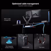 AutoFull A4 Pro RGB Gaming Desk – 125kg, 15W Wireless Charging - image 8