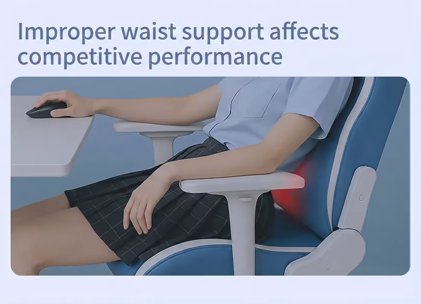 Built-in lumbar and neck support sections of the AutoFull C3 Pro