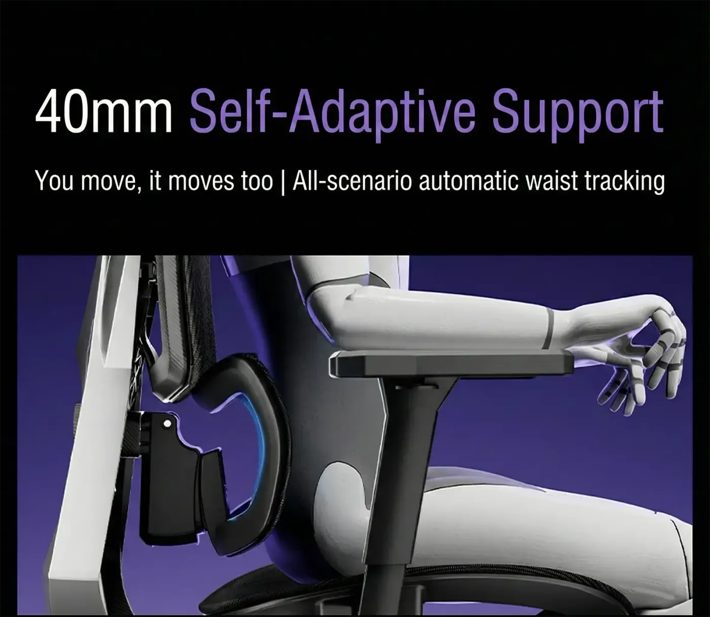360-degree rotating armrest on the AutoFull G5 gaming chair