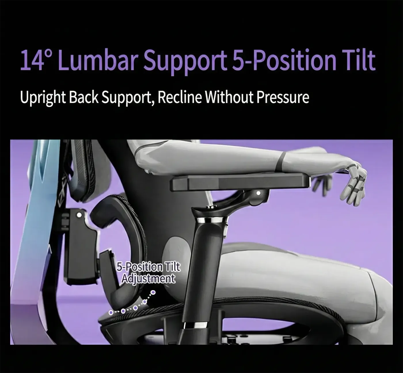 Folding armrest lowered flat on the AutoFull G5