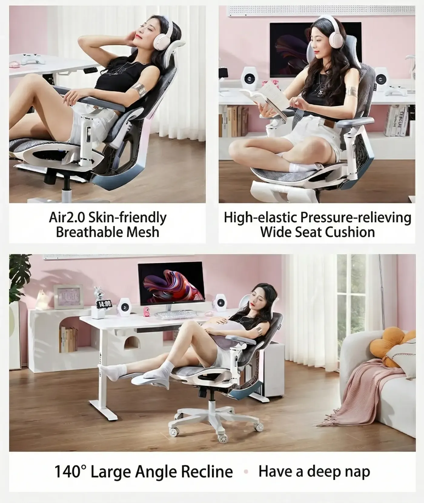 Dual-axis adjustable headrest fitted to the AutoFull G5 backrest