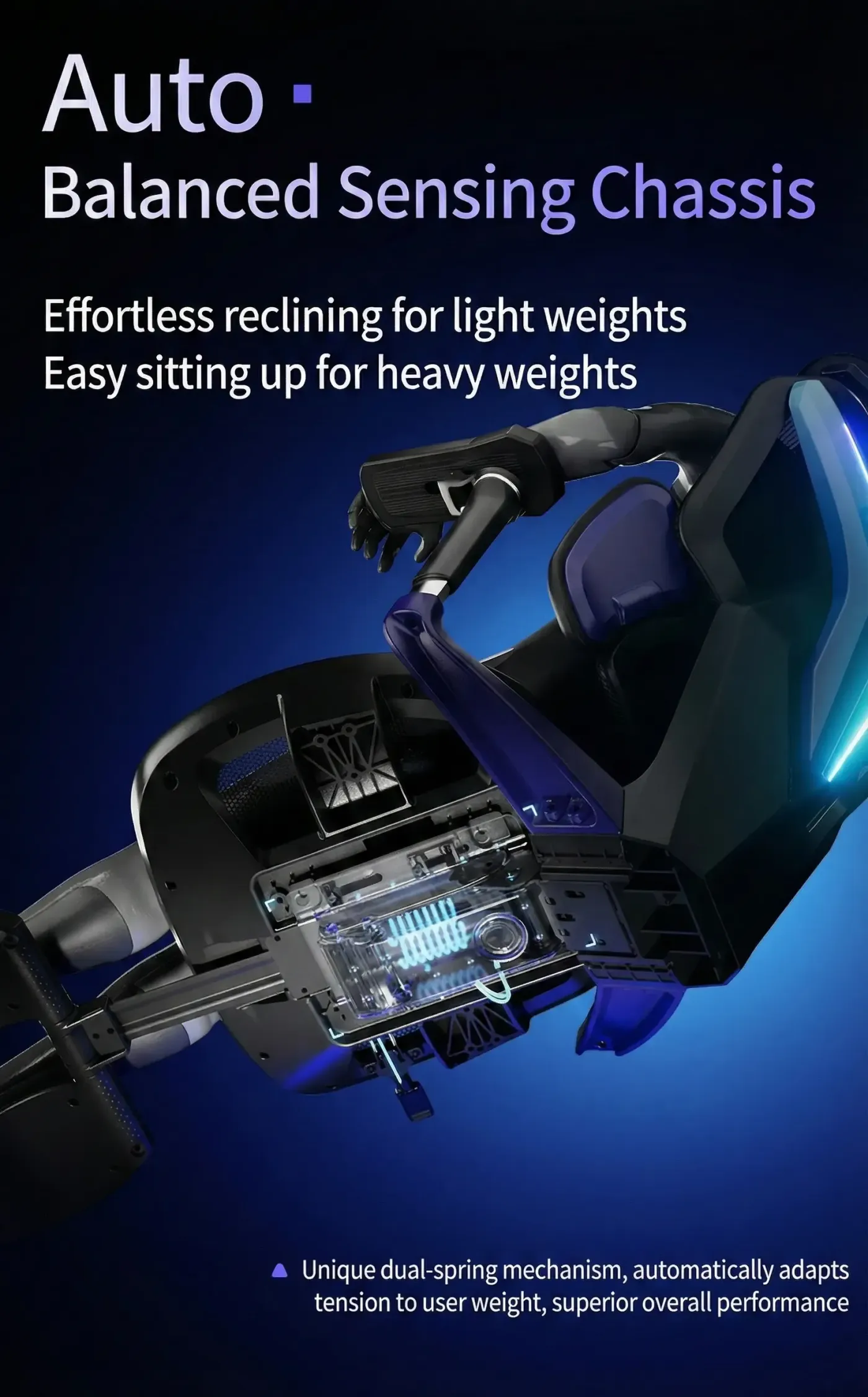 Reinforced steel five-star base of the AutoFull G7 gaming chair