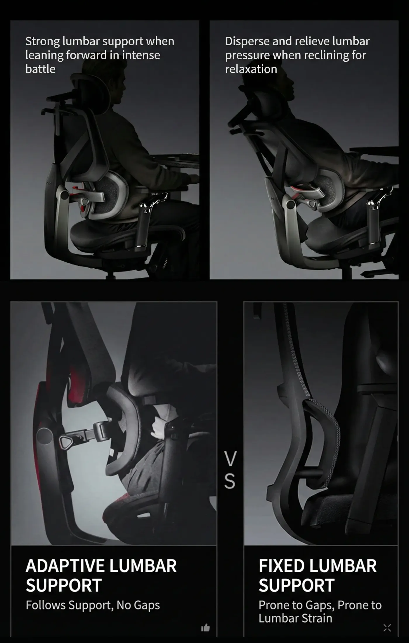 Lumbar support of the AutoFull G9 adjusted forward