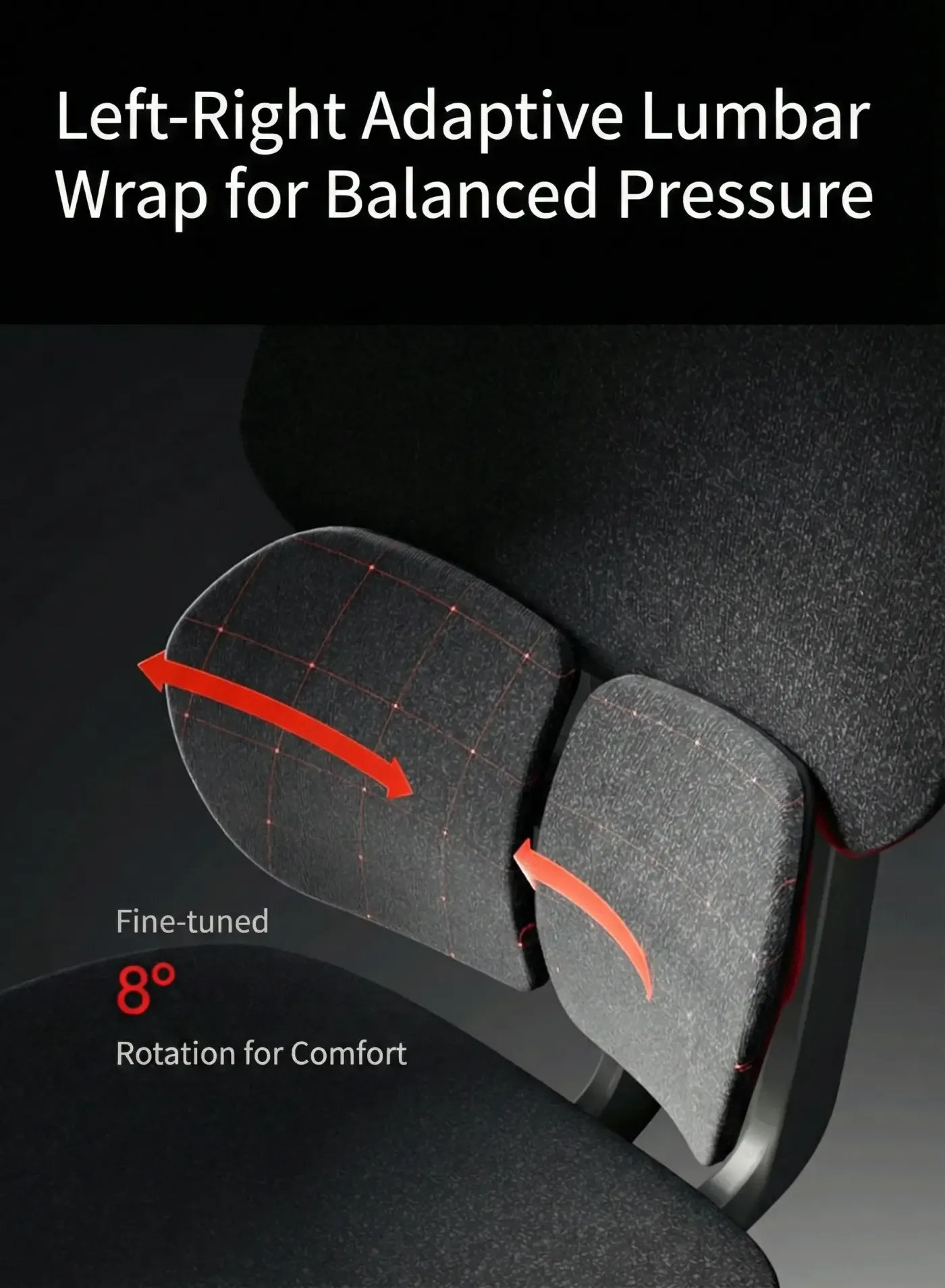 4D head pillow raised on the AutoFull G9 backrest