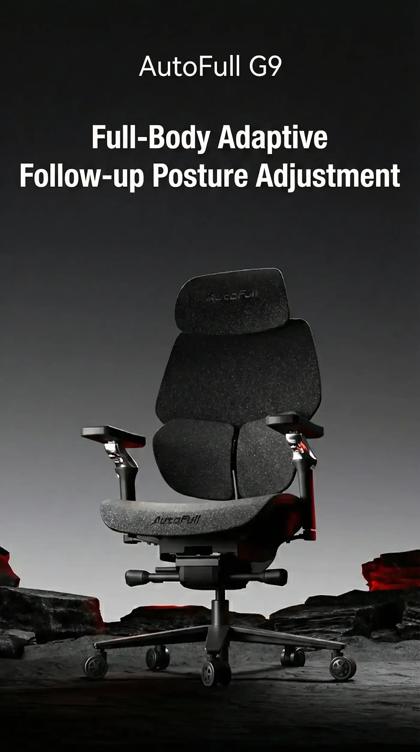 AutoFull G9 gaming chair in black shown from the front