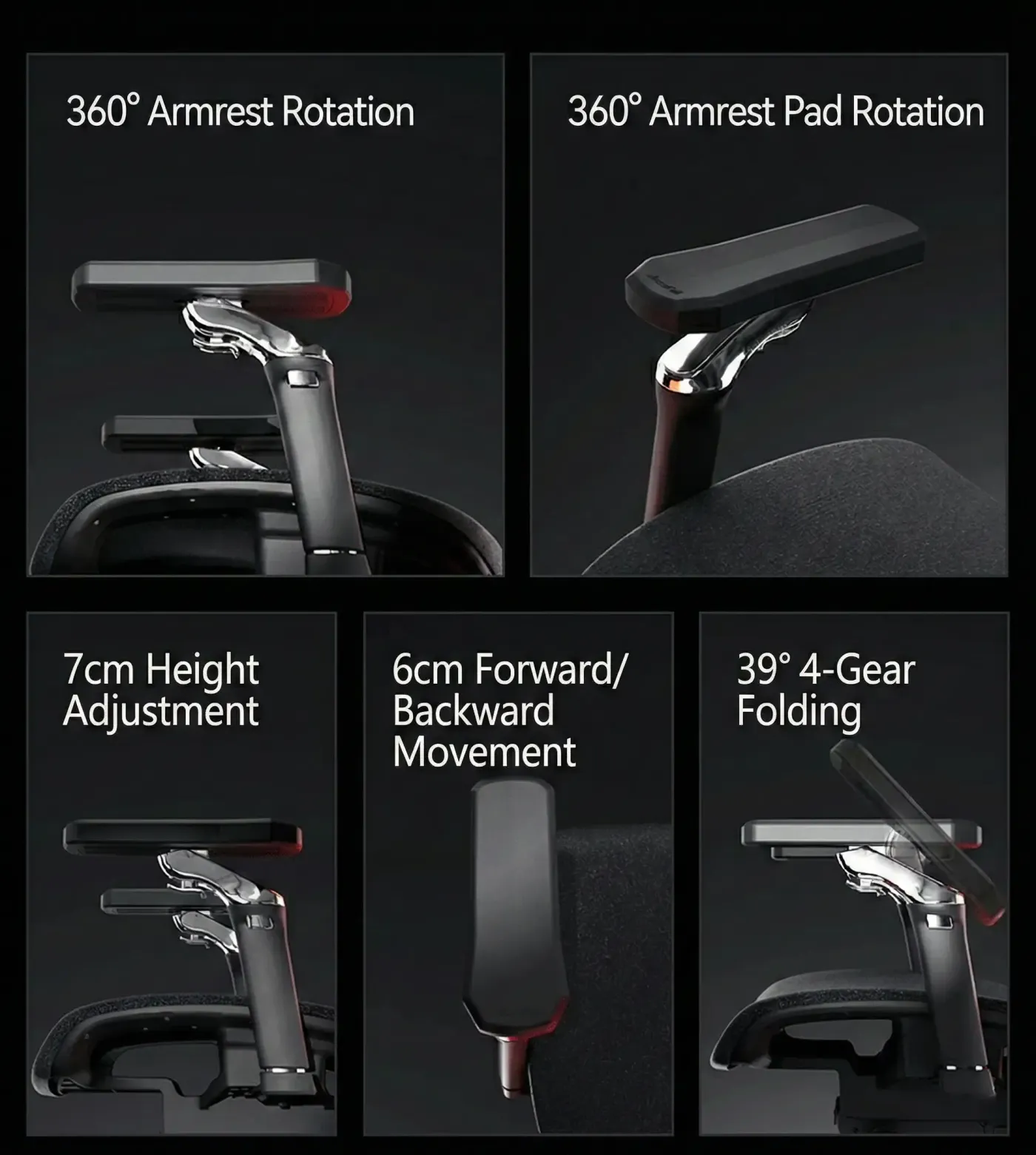 Seat of the AutoFull G9 slid forward to show its depth adjustment