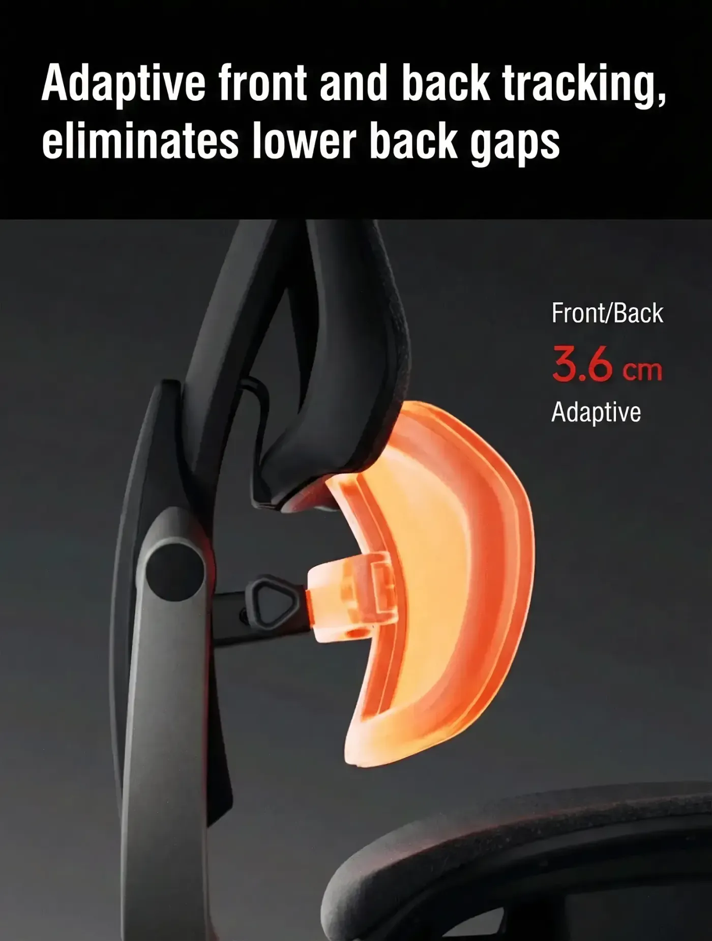 Floating lumbar mechanism on the AutoFull G9 backrest