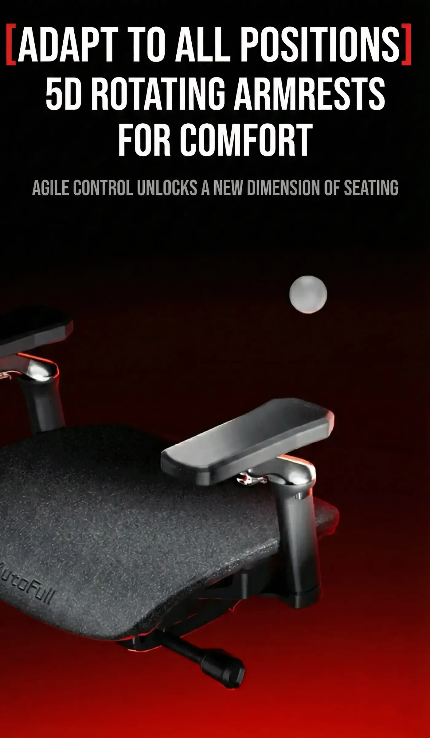 PU-finished armrest pad on the AutoFull G9