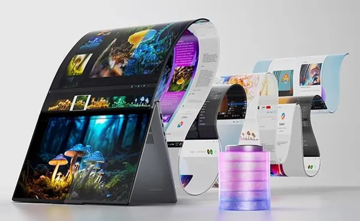 IdeaPad 5 2-in-1 in tent mode demonstrating AI-driven workload optimization