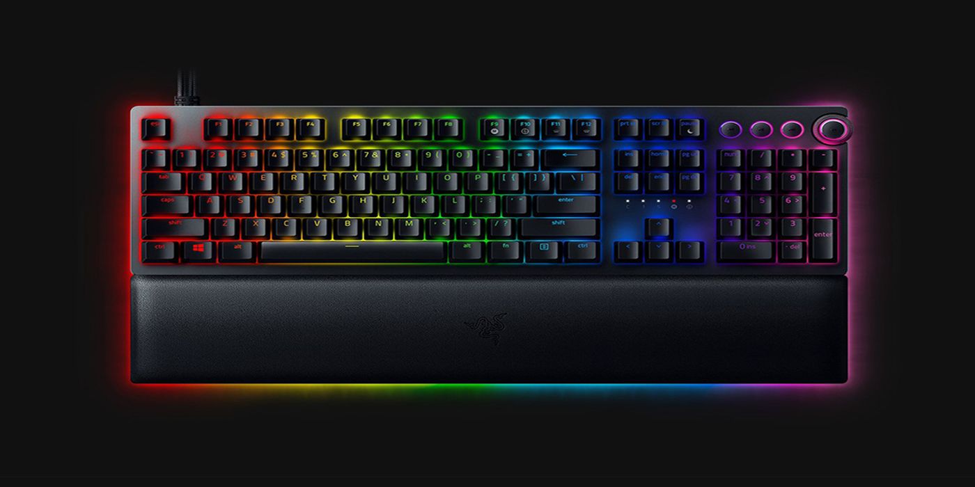 Front view of the Razer Huntsman V2 Analog showing its keycaps and layout