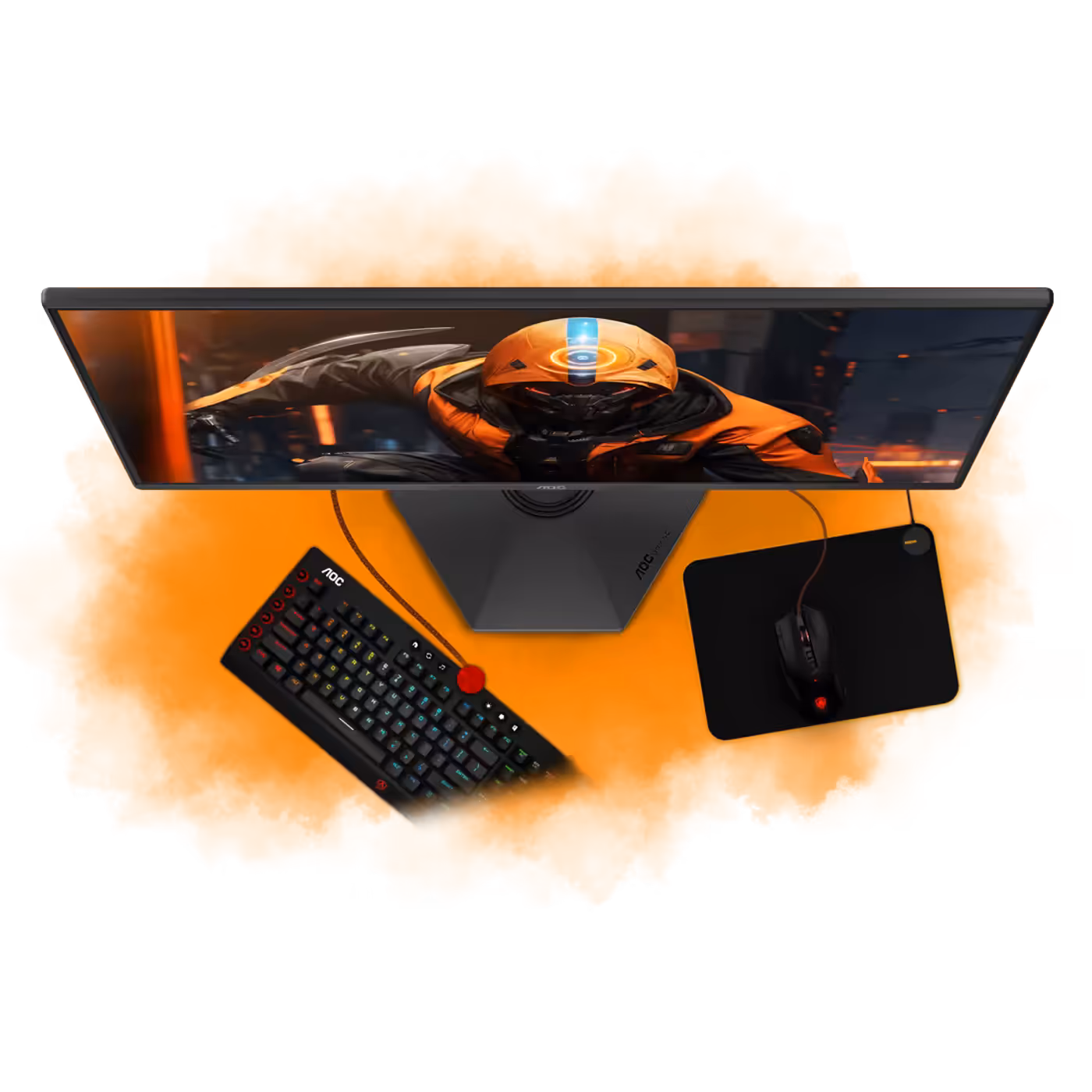Ergonomic e-sports monitor stand with integrated cable management and compact base