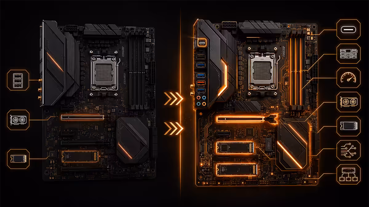 B850 vs X870 features