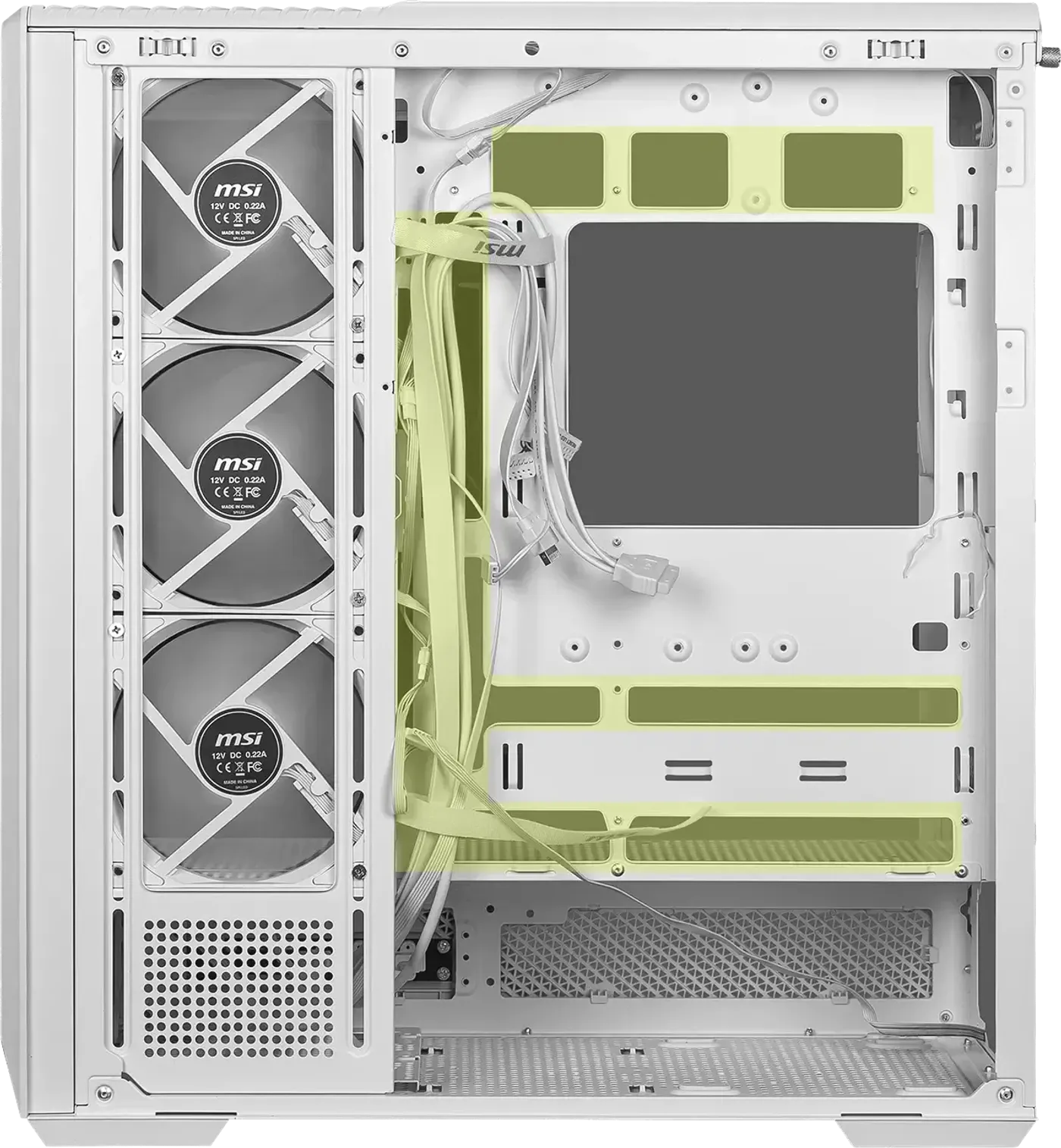 Rear-connect motherboard installation setup within the MAG PANO case