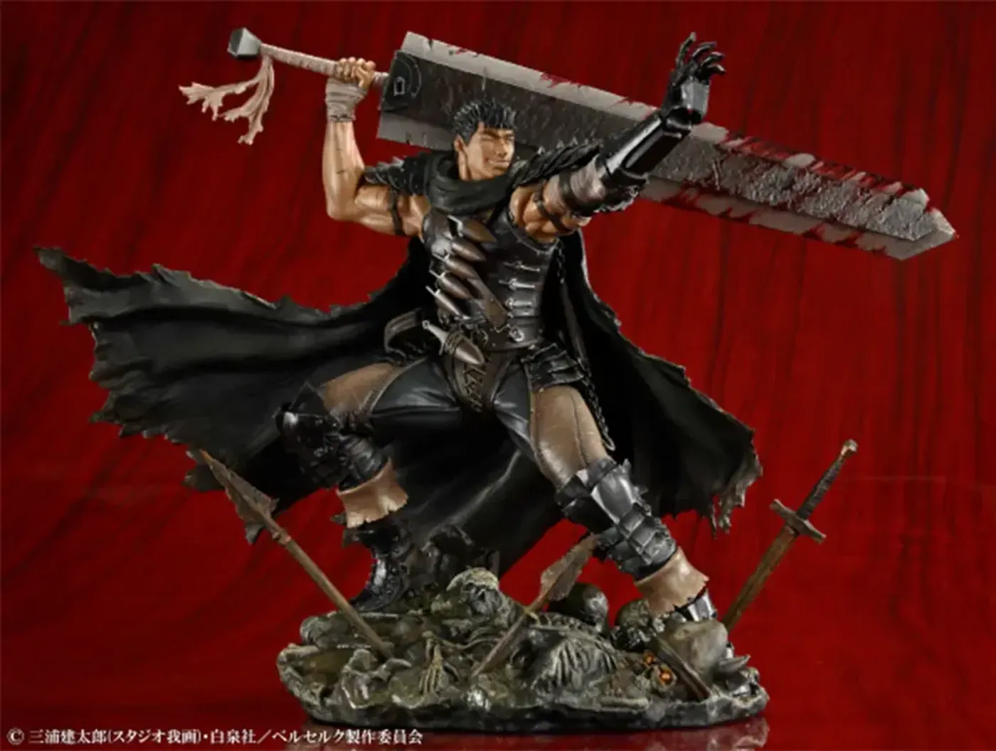 Artistic angle of the Berserk Guts figure showing the Gun effect area