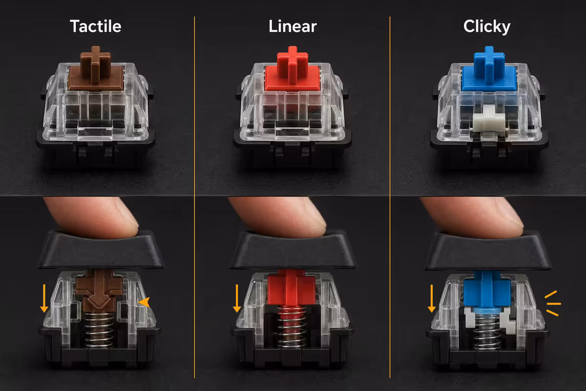 Tactile vs linear vs clicky switches