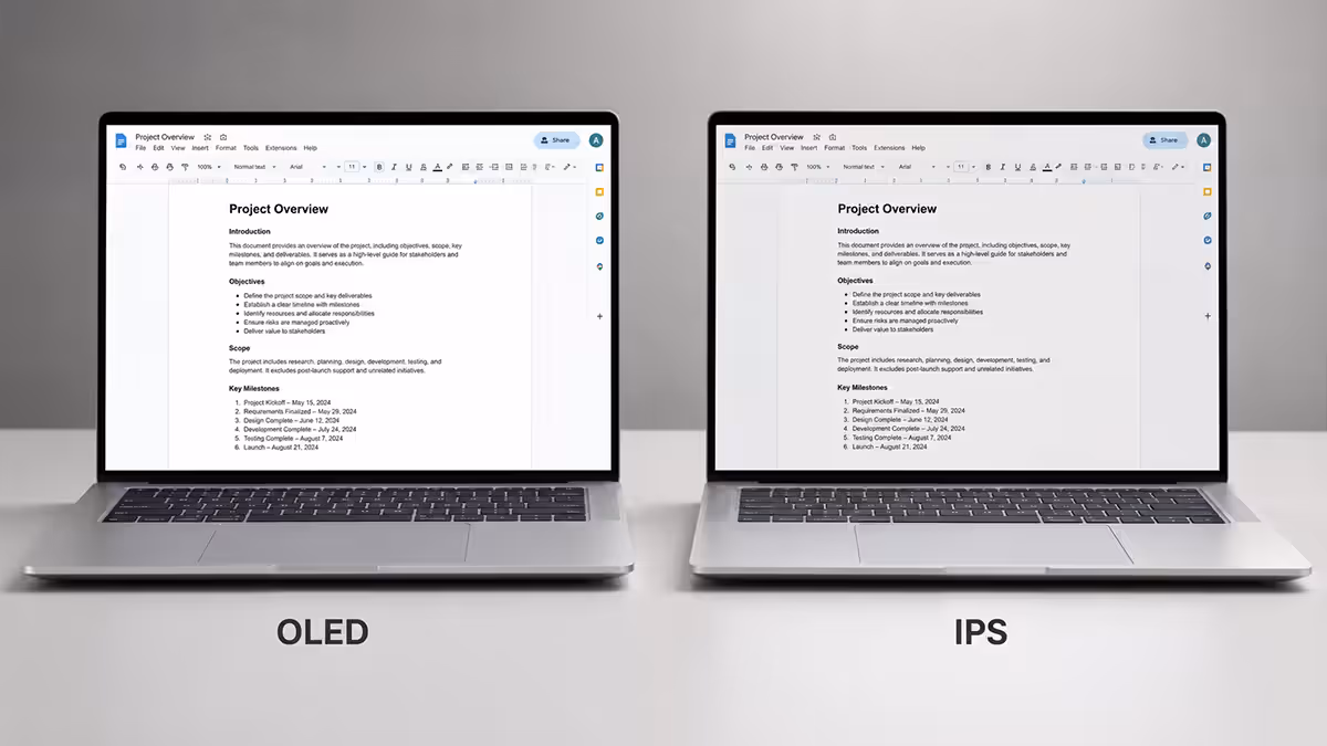 OLED vs IPS panel comparisom