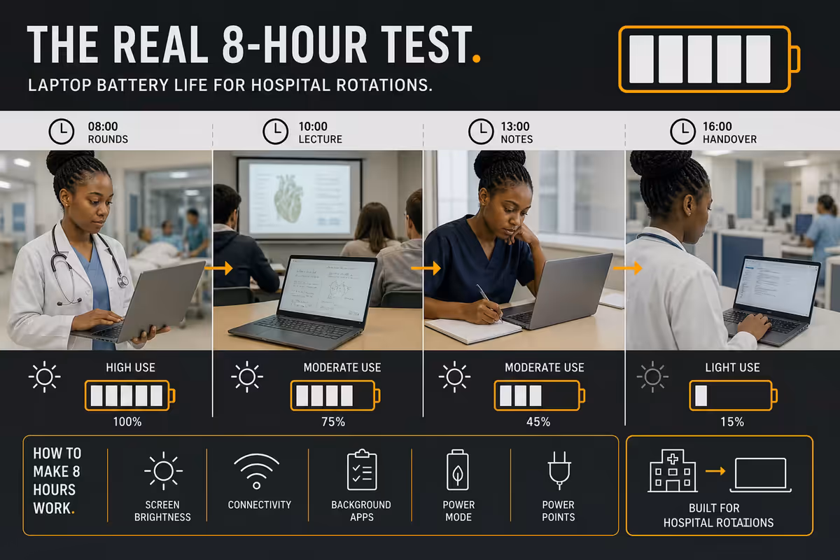 Battery life for hospital rotations - the real 8-hour test