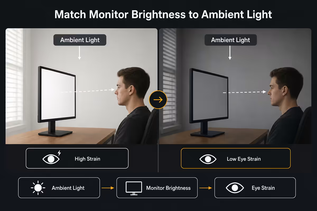 Brightness matching ambient - the #1 strain factor