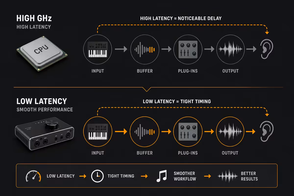 DAW priority - low latency beats raw GHz