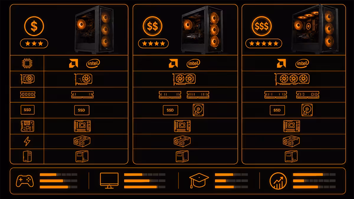 Student PC builds by budget