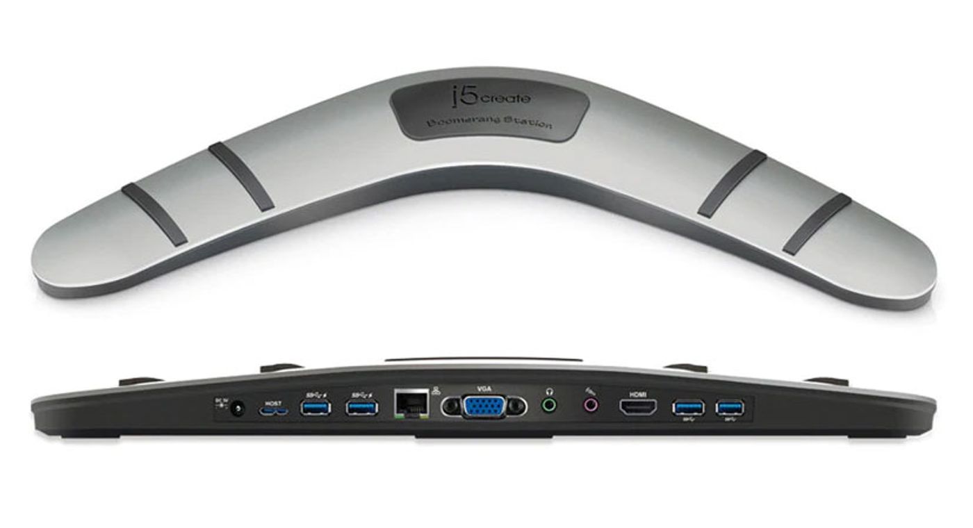 j5Create Boomerang JUD480 USB 3.0 docking station showing its HDMI and VGA ports