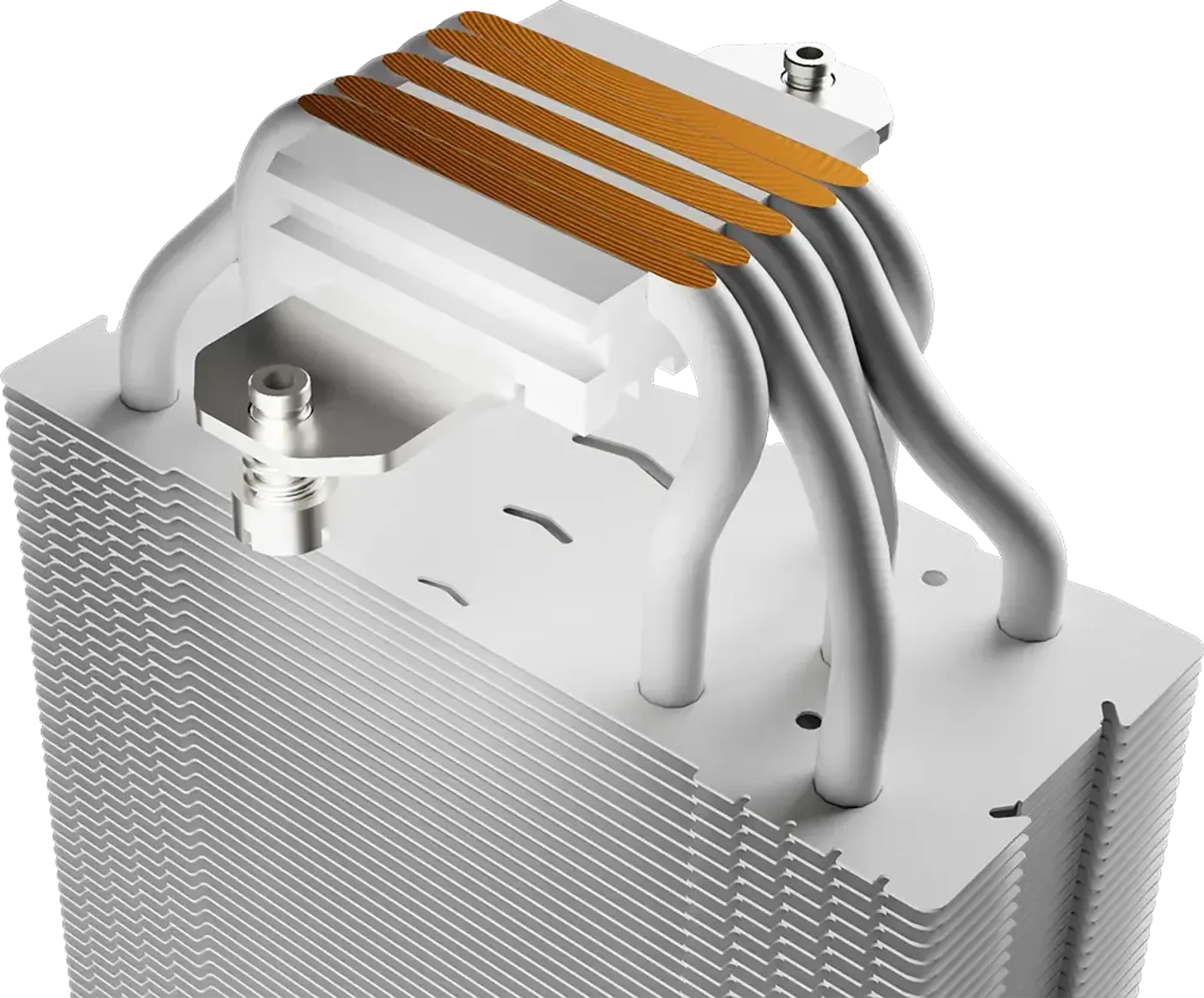 CPU cooler highlighting five copper heat pipes and direct contact base technology