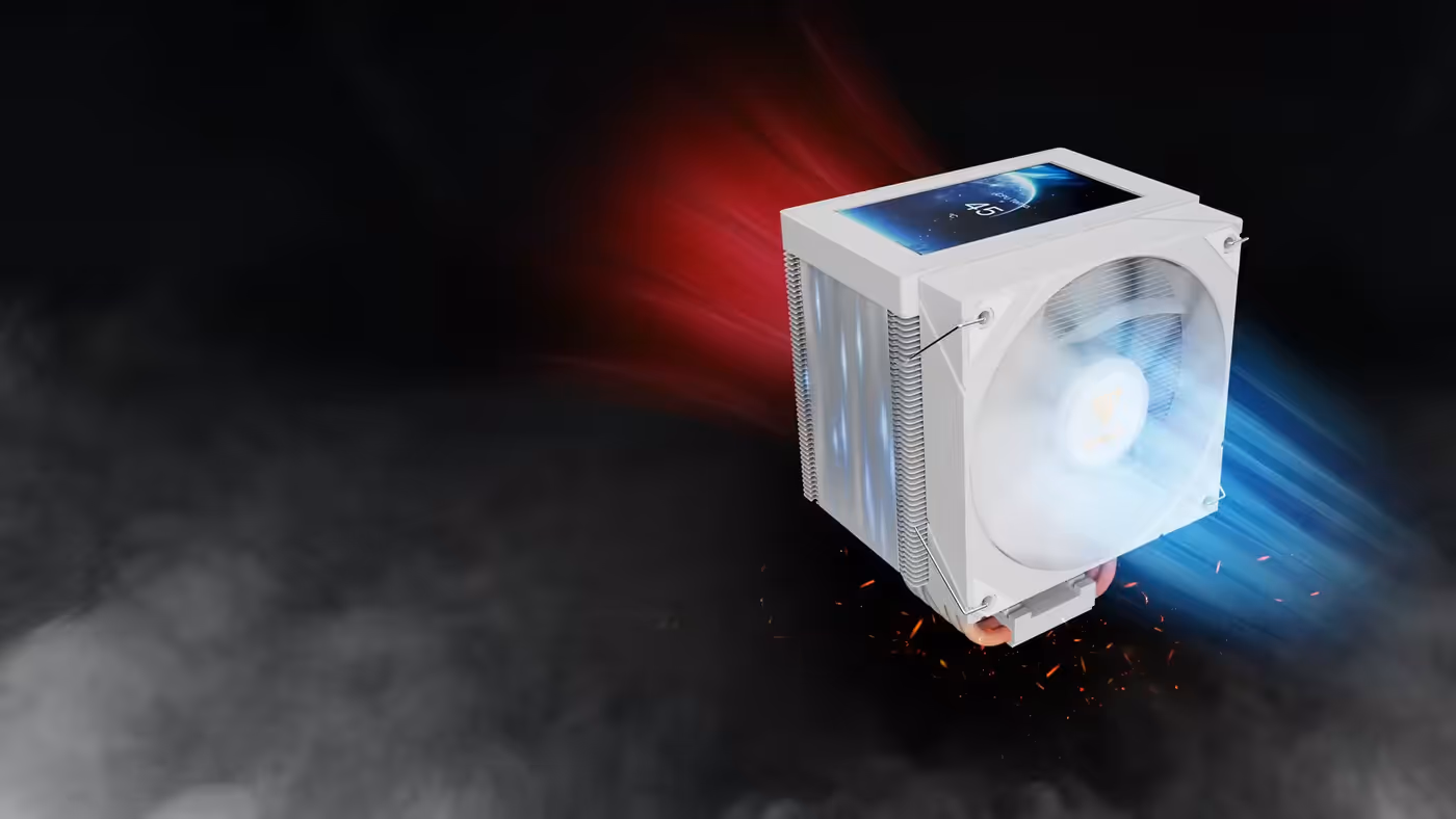 BOREAS M2-61L WH cooler featuring enlarged aluminum heat dissipation fins