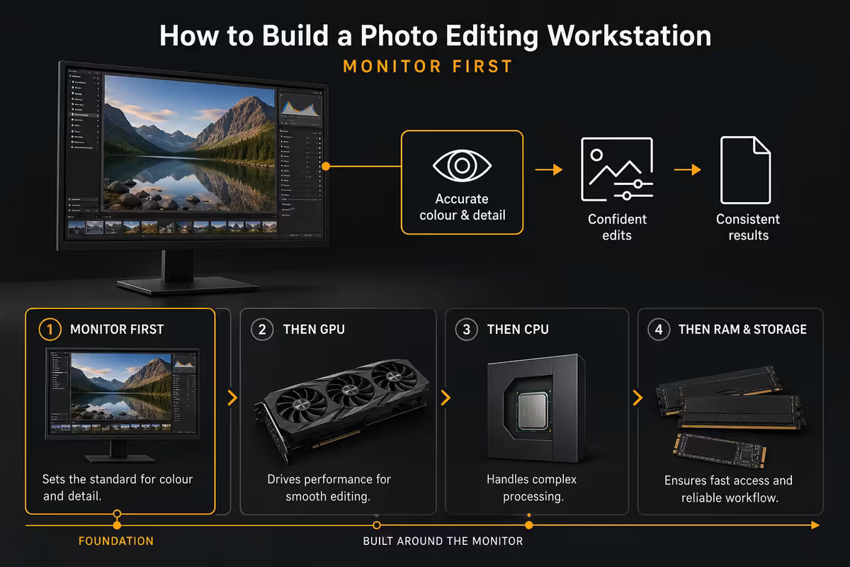 Monitor first - everything else supports it