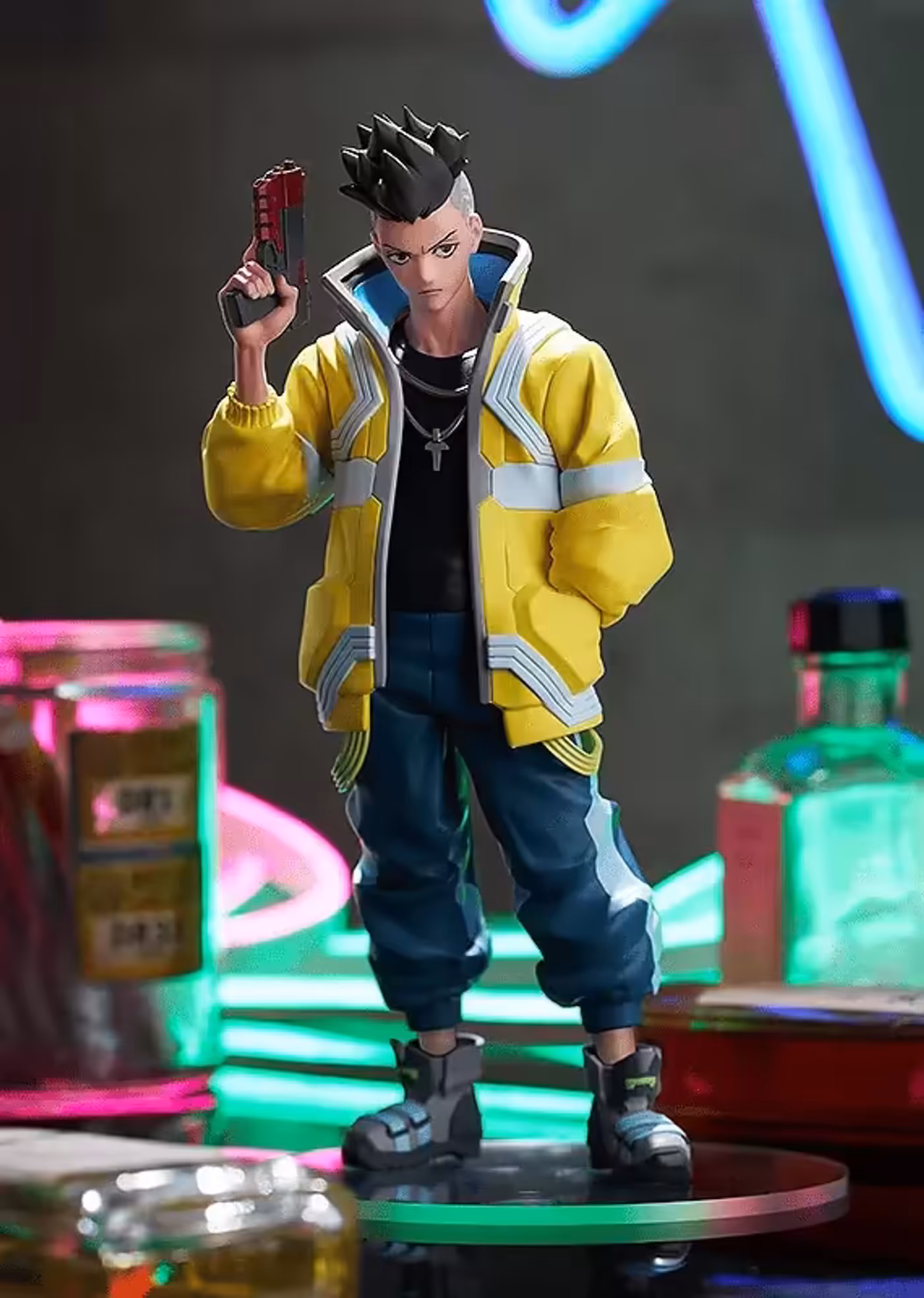 POP UP Parade figures of David Martinez and Lucy from Cyberpunk: Edgerunners shown together