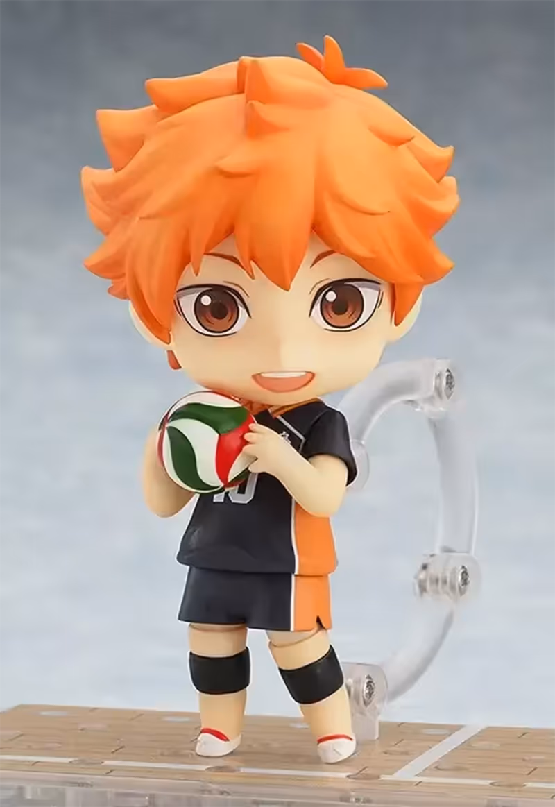 Haikyu!! Nendoroids shown with the volleyball and net accessories