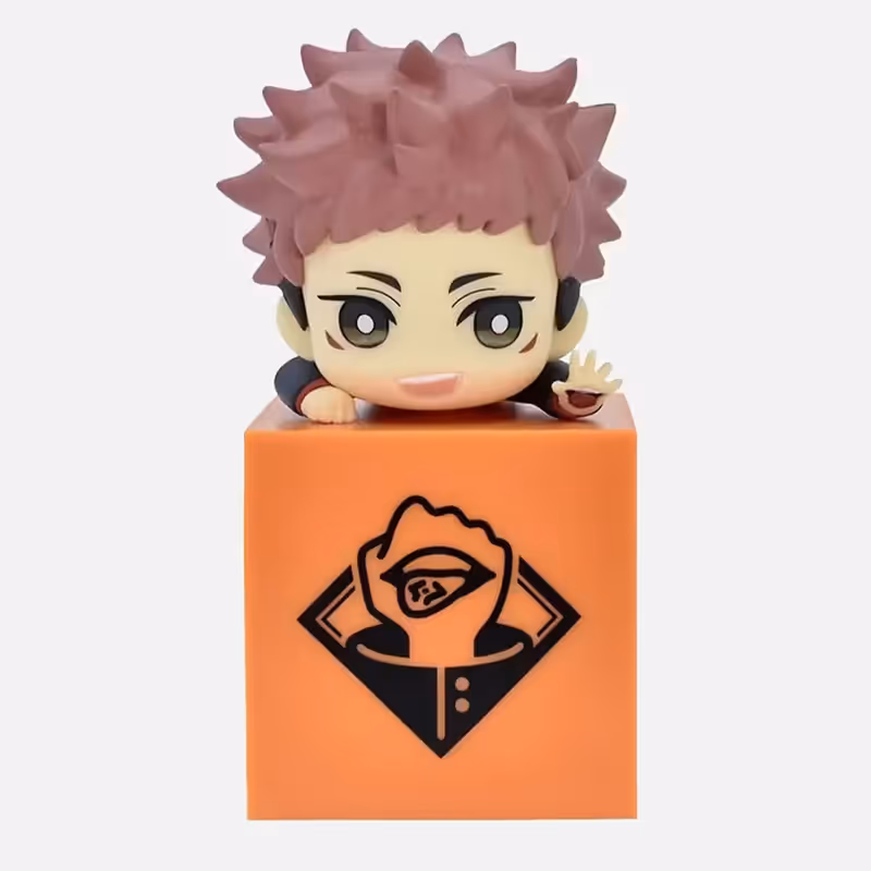 Jujutsu Kaisen Hikkake chibi figures of Yuji Itadori and Nobara Kugisaki
