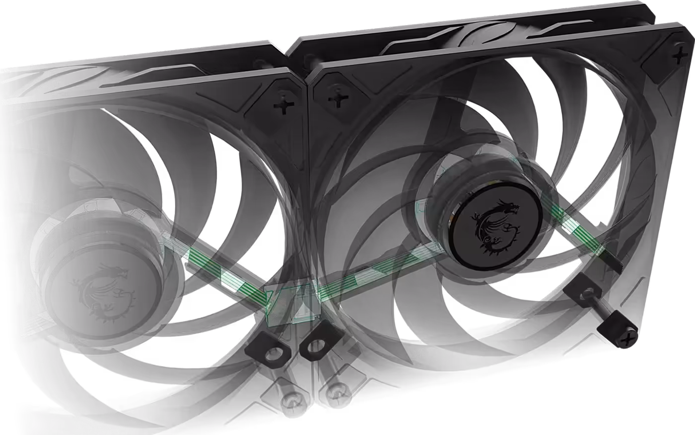 Pre-installed fans with hidden daisy-chain cable connectors