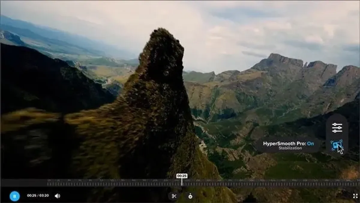 Media library interface showing footage organized by location and time for easy browsing