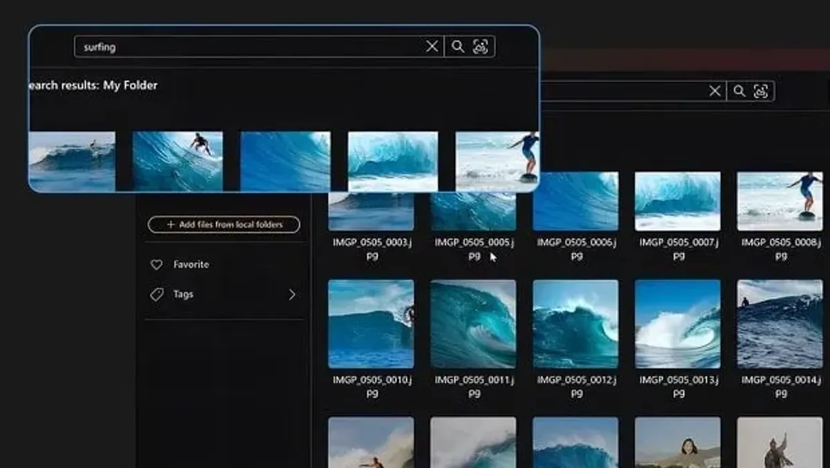 Search interface allowing users to find footage using keywords or reference images