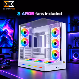 Xigmatek Pano II Arctic Gaming Case w/ 8 ARGB Fans - image 3