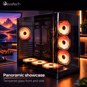 Evetech Aurix Gaming Case — 270° Glass, 7x ARGB Fans - image 2