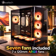 Evetech Aurix Gaming Case — 270° Glass, 7x ARGB Fans - image 3