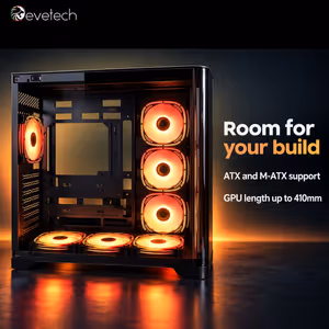 Evetech Aurix Gaming Case — 270° Glass, 7x ARGB Fans - image 4