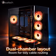 Evetech Aurix Gaming Case — 270° Glass, 7x ARGB Fans - image 5