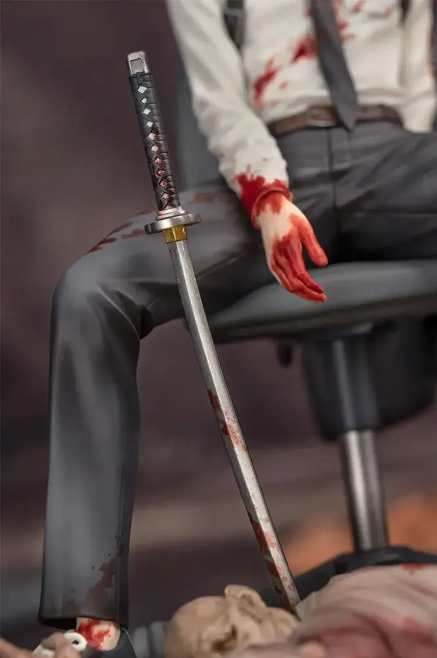 Aki Hayakawa figure positioned beside his detailed sword